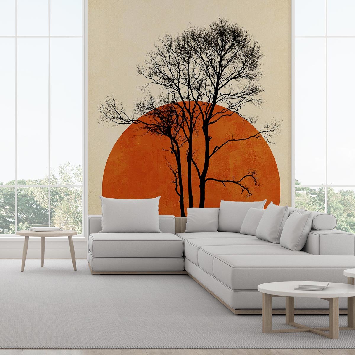 Papier peint soleil levant intissé, HEXOA
