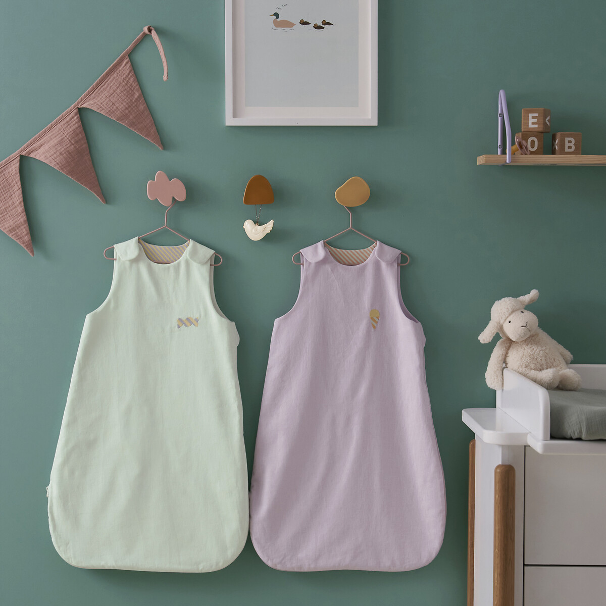 Pastelou Linen & Cotton Sleep Suit lilac, LA REDOUTE INTERIEURS