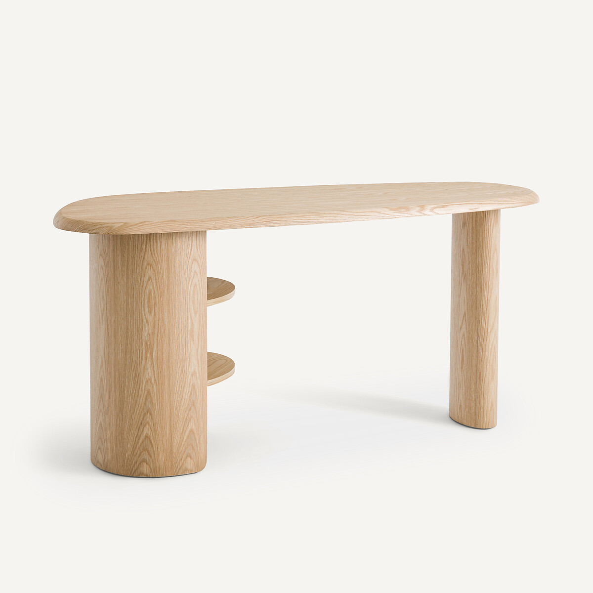 Escritorio con tablero orgánico de chapa de roble, Smith roble natural, AM.PM