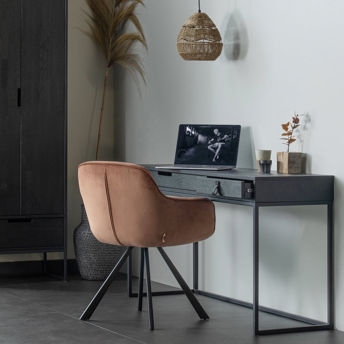 Bureau en chêne DECOR noir, WOOOD