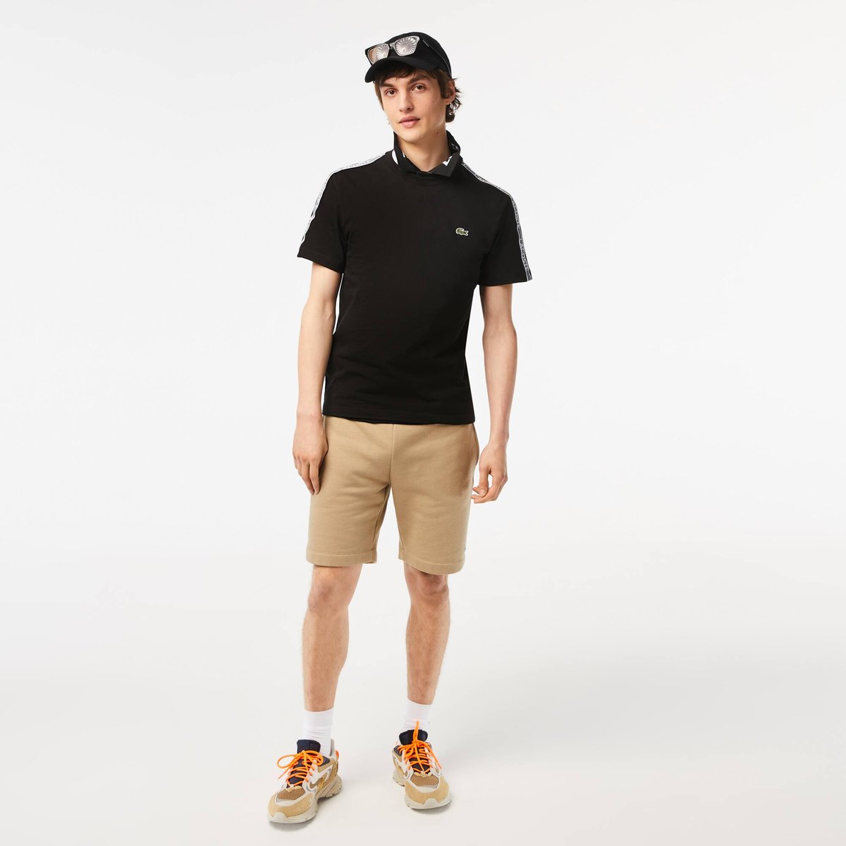 T-shirt regular fit avec bandes siglées contrastées noir-031, LACOSTE