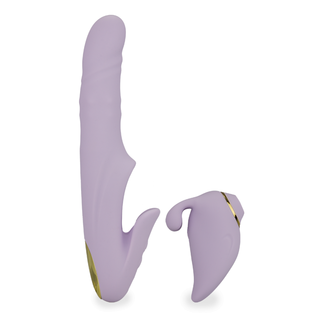 Vibromasseur puissant rabbit avec stimulateur sans contact amovible Unattached lilas, LOVE AND VIBES