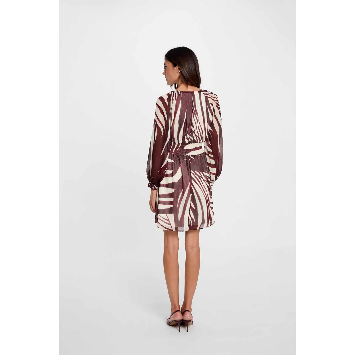 Robe courte cache coeur multicolore, MORGAN