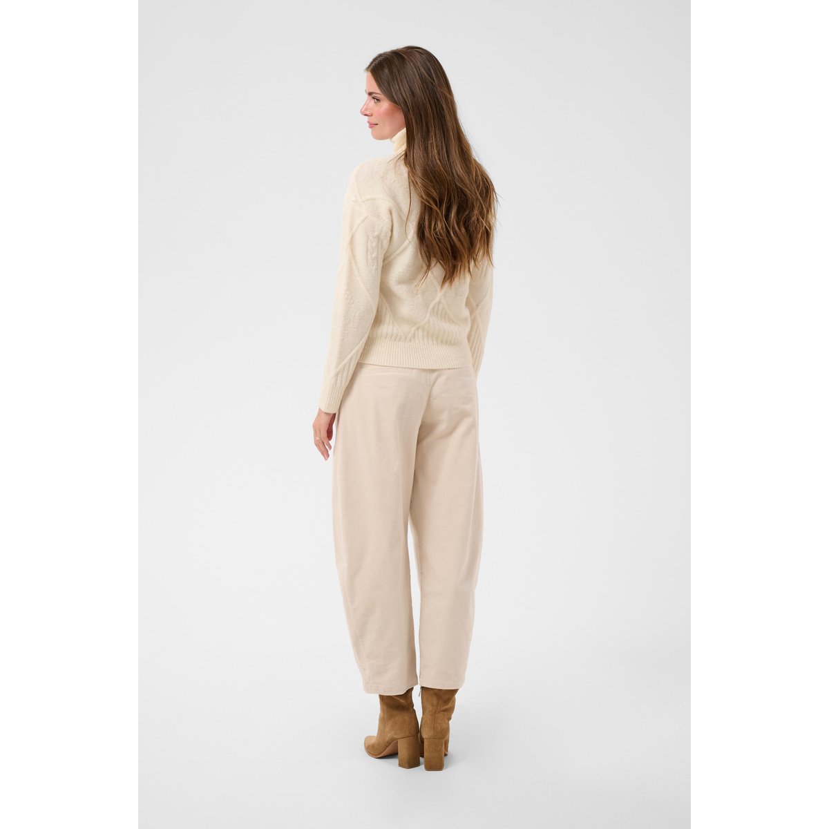 Pullover tricoté blanc whisper white, CREAM