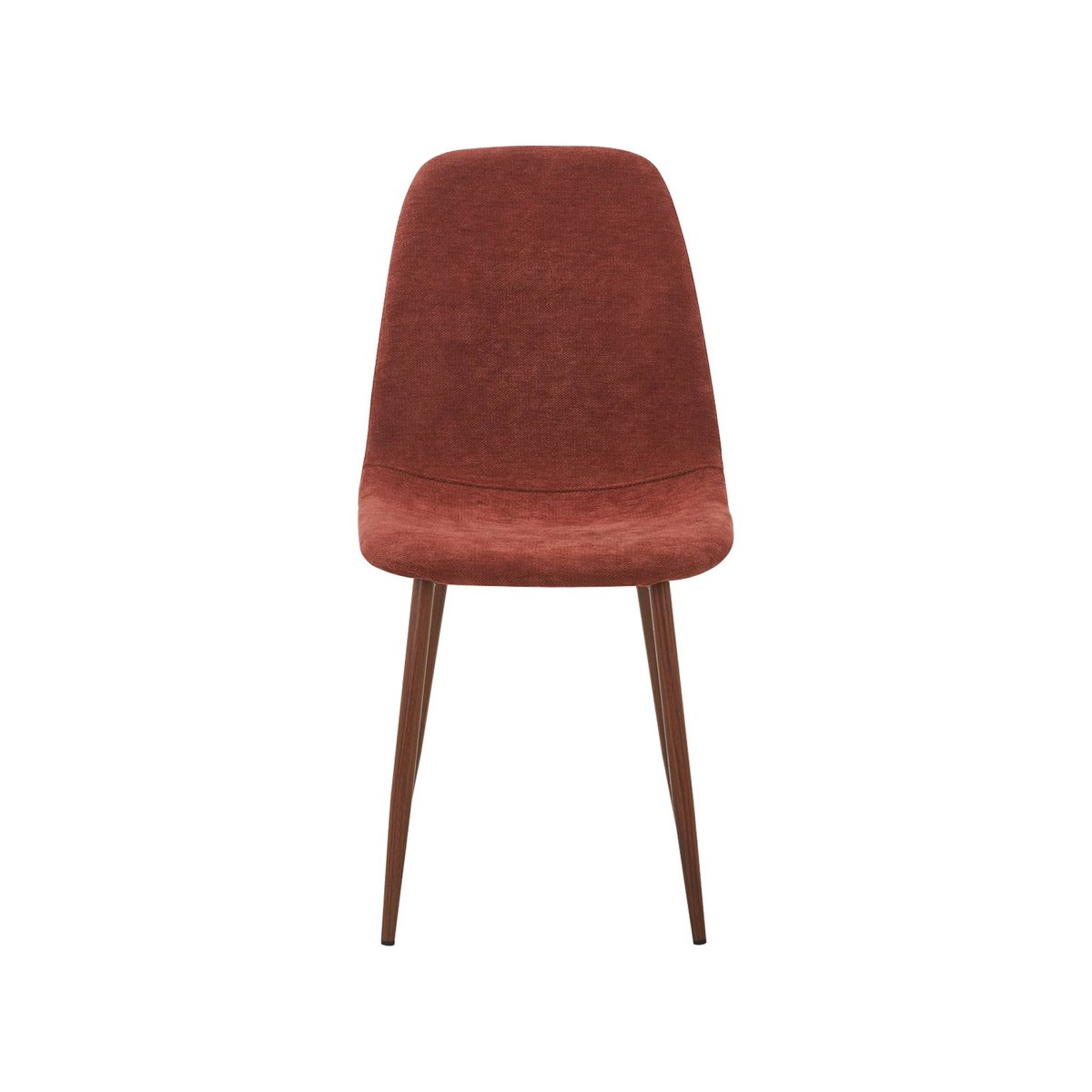 Chaise décor bois teinte noyer et tissu (lot de 4) VERA rouge, SWEEEK