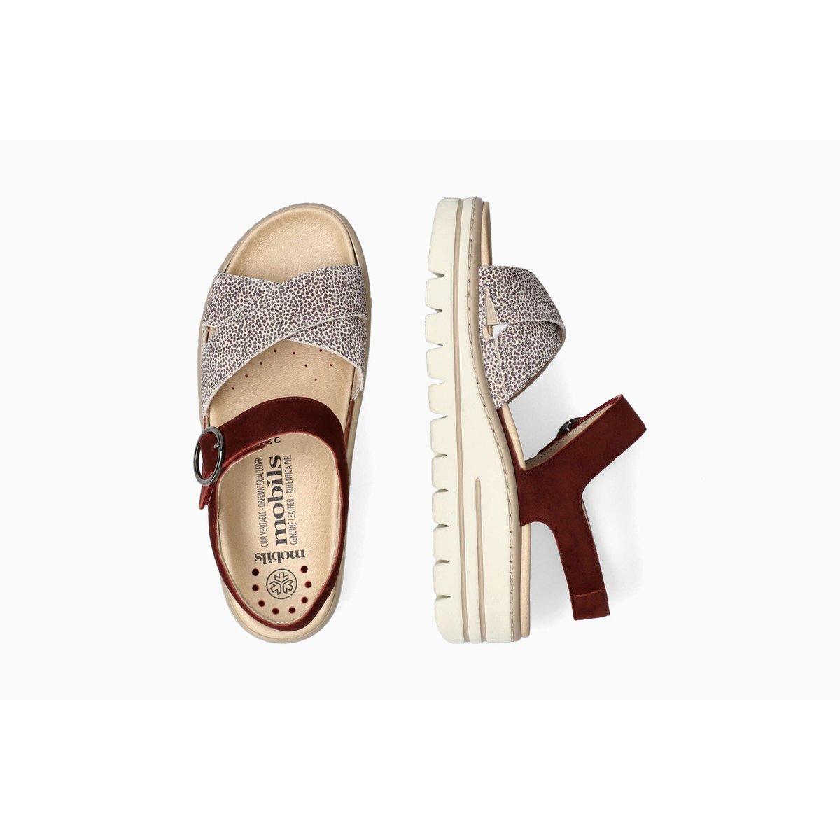 Sandales en cuir CAMILLE gris 514, MEPHISTO