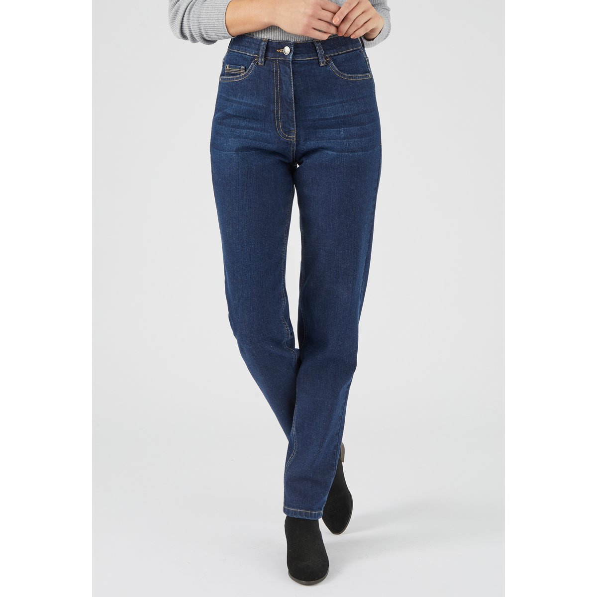 Jean coupe Mom bleu denim foncé, DAMART