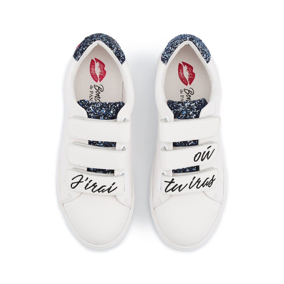Baskets En Cuir Edith J'irai Ou Tu Iras blanc, BONS BAISERS
