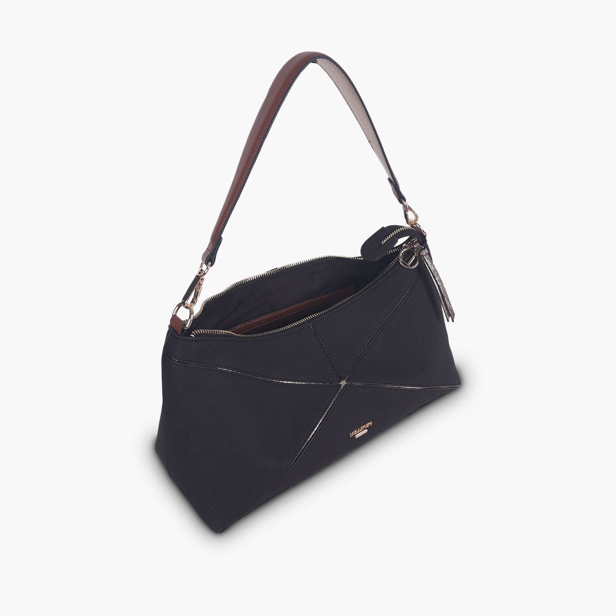 Sac porté épaule Tamelia noir,doré, LOLLIPOPS