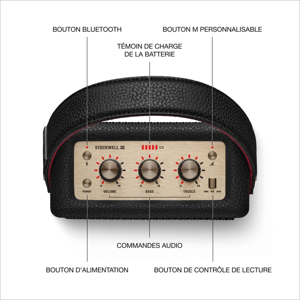Enceinte portable Stockwell III couleur unique, MARSHALL