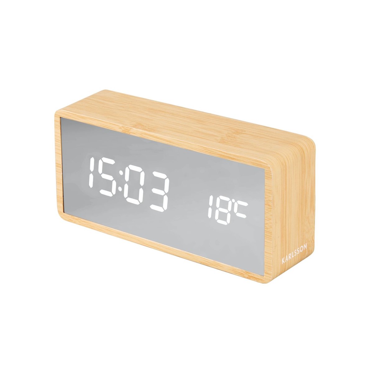 Réveil LED effet miroir design moderne COPPER MIRROR beige, PRESENT TIME