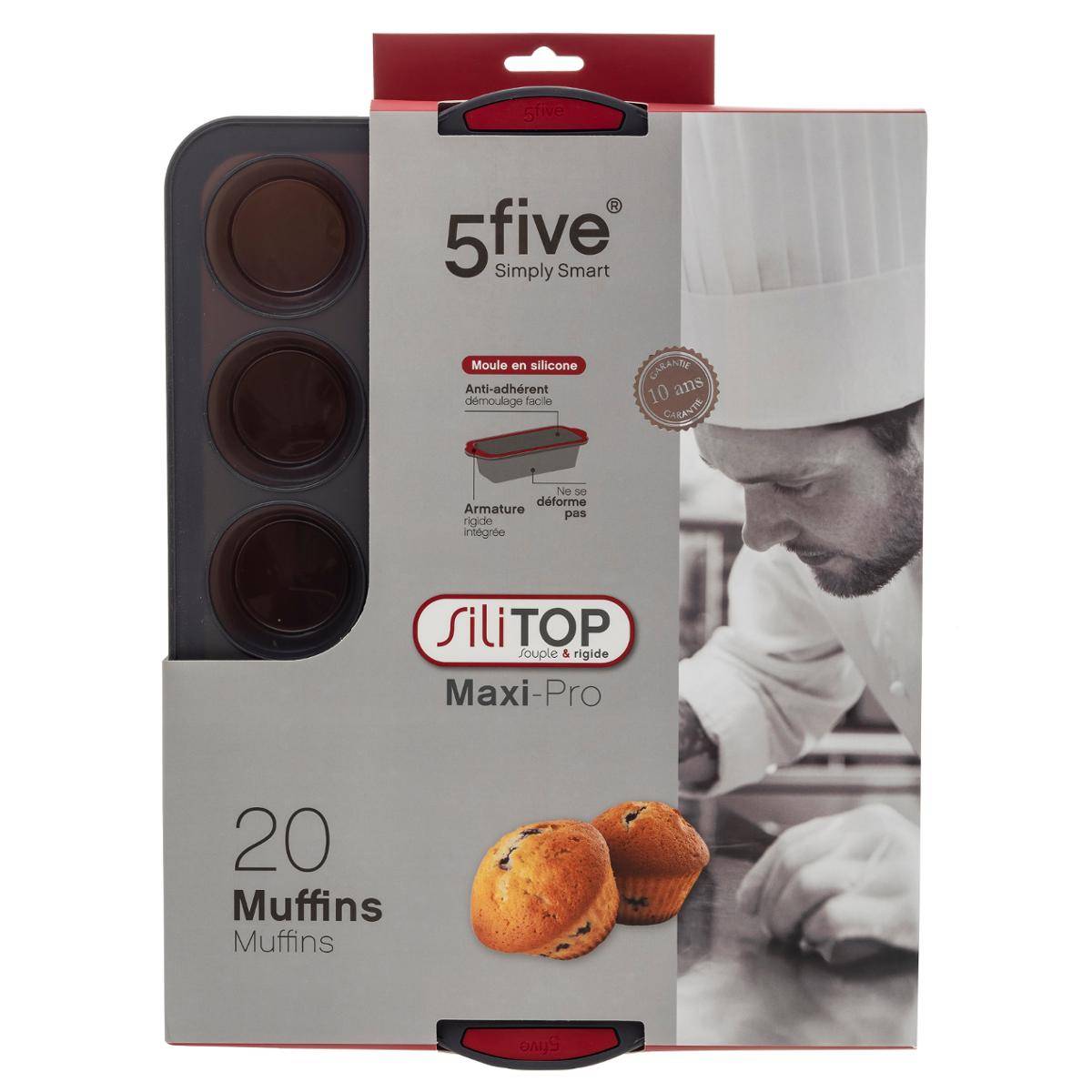 Moule à muffins en silicone MAXI SILITOP vert, 5FIVE SIMPLY SMART