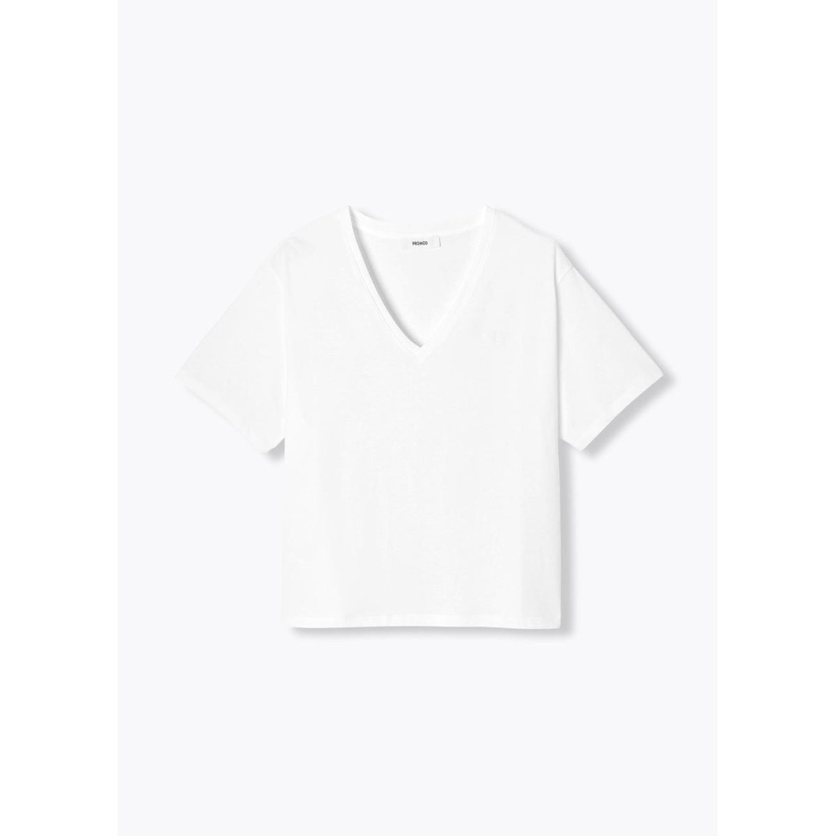 T-shirt basique col V blanc, PROMOD