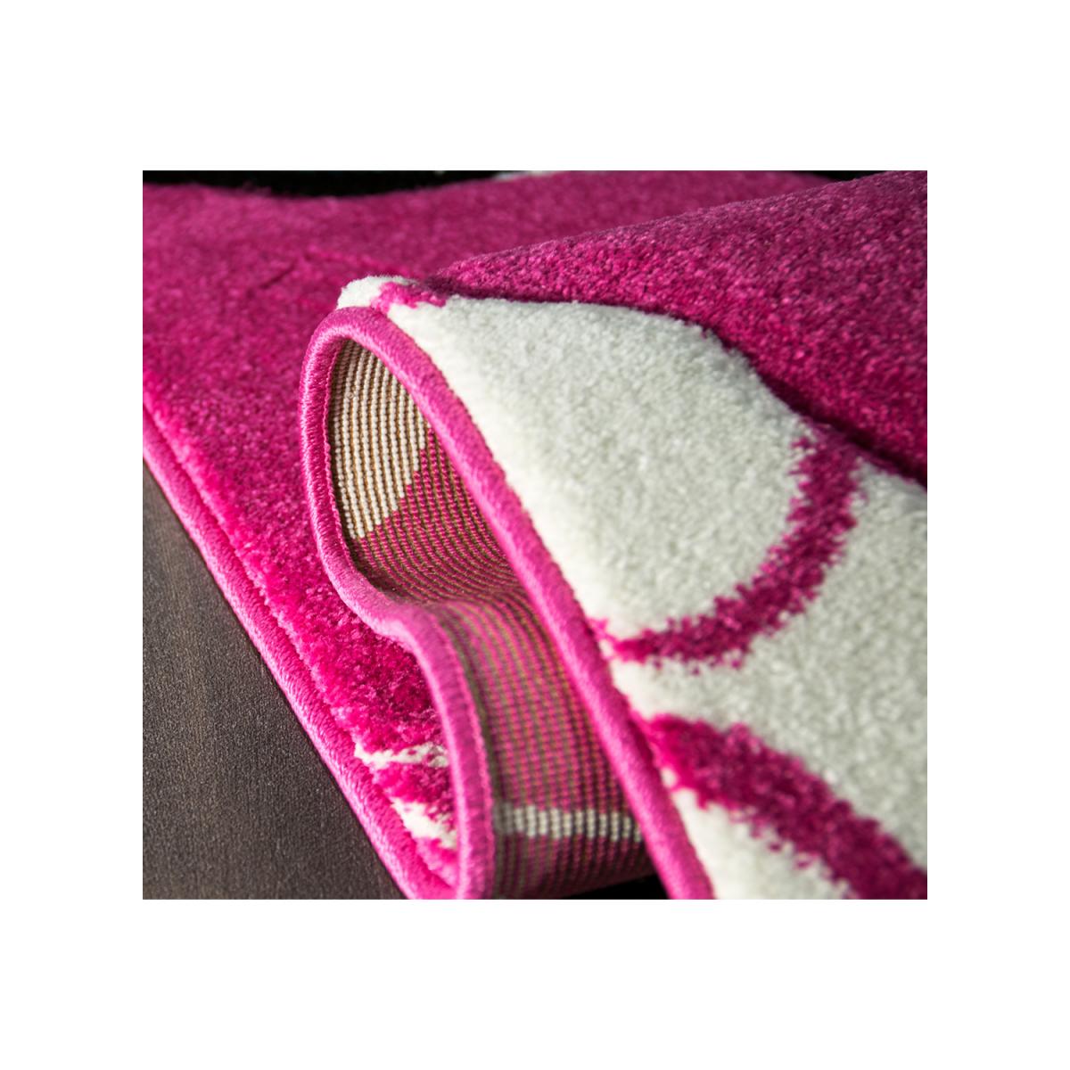 Tapis enfant tissé LYN8 LICORNE A fuchsia, UN AMOUR DE TAPIS