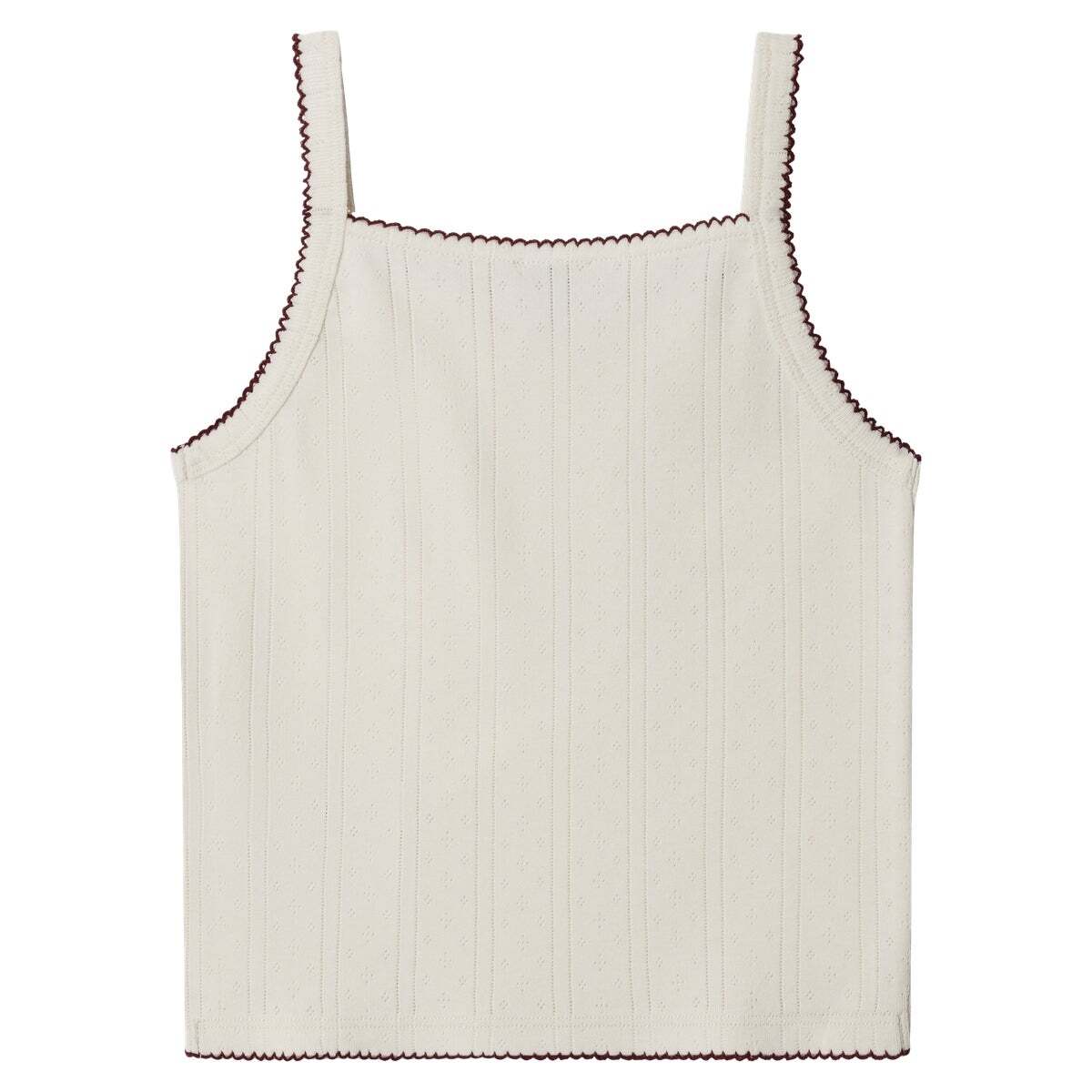 Top Pointelle À Bretelles souris blanche, PEPE JEANS