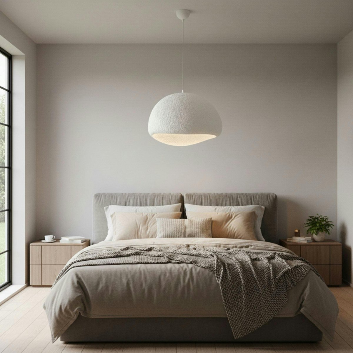Suspension de chambre blanche design 50 cm NOXIS blanc, PIER IMPORT
