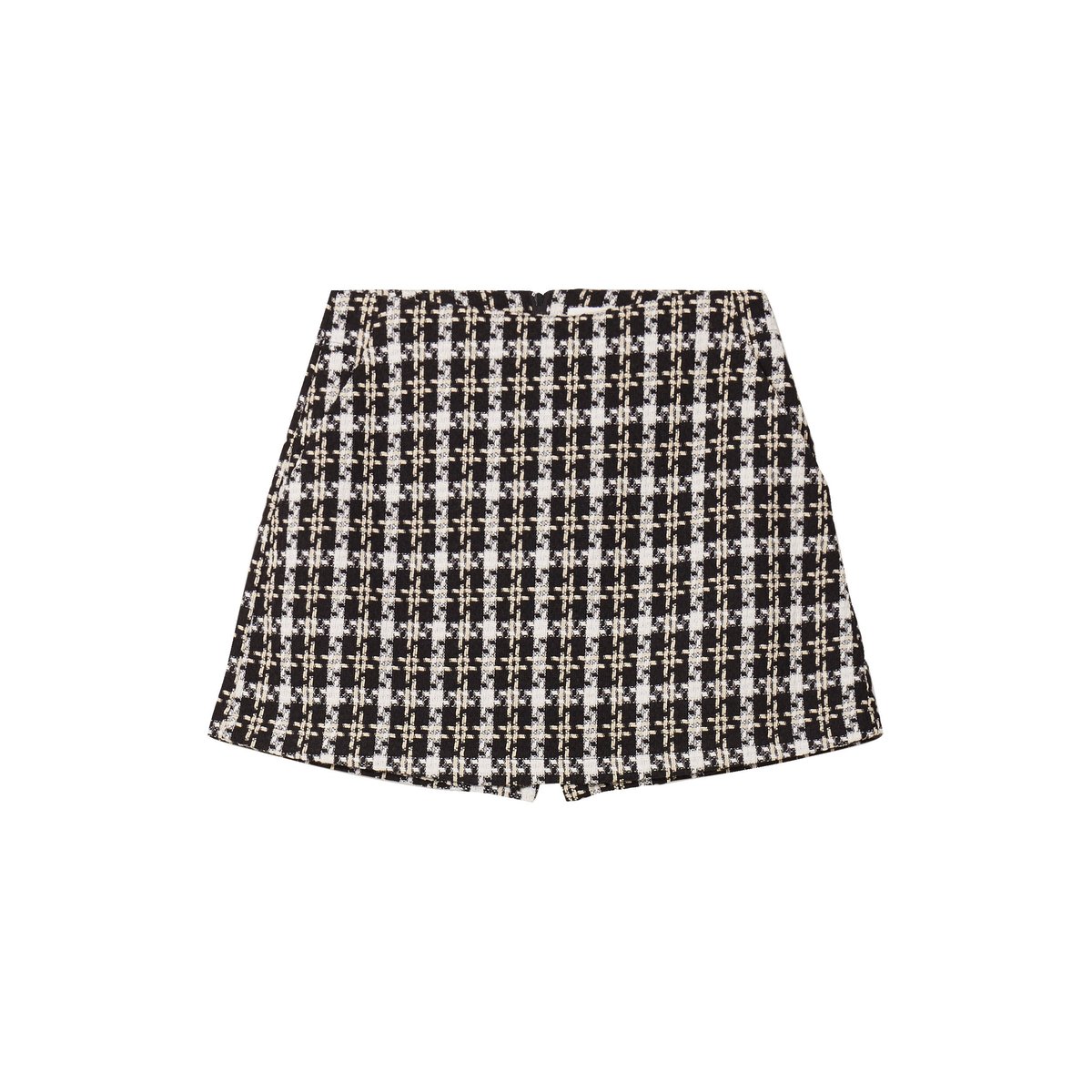 Jupe-short trapèze tweed noir, CACHE CACHE