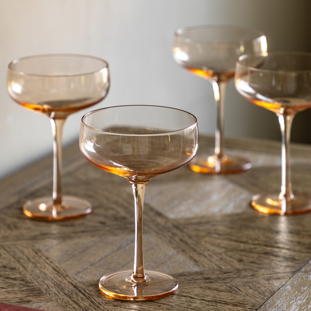 Set of 4 Eden Coupe Glasses in Amber yellow, ÉDITÉ