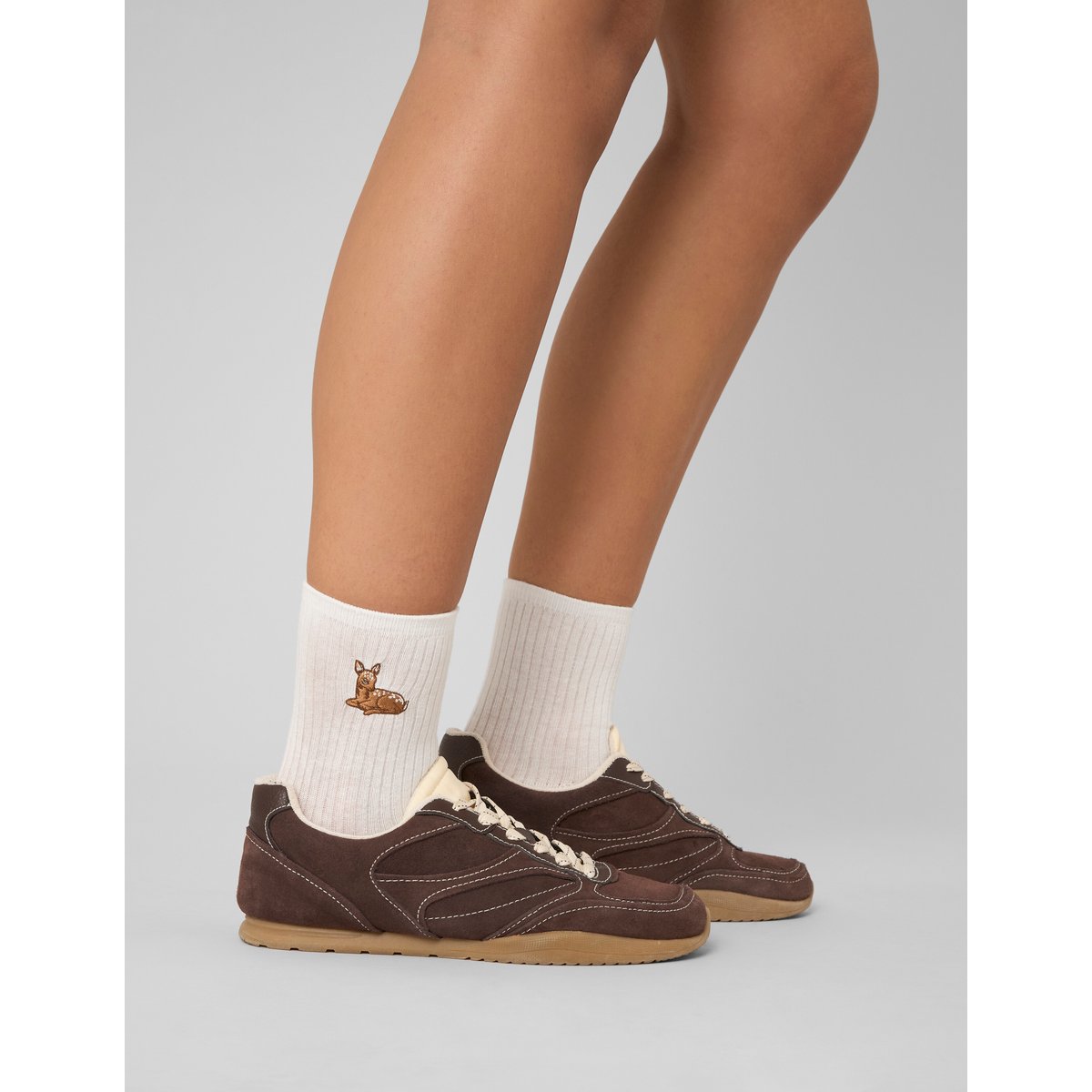 Lot de 2 paires de chaussettes brodées blanc écru, BZB