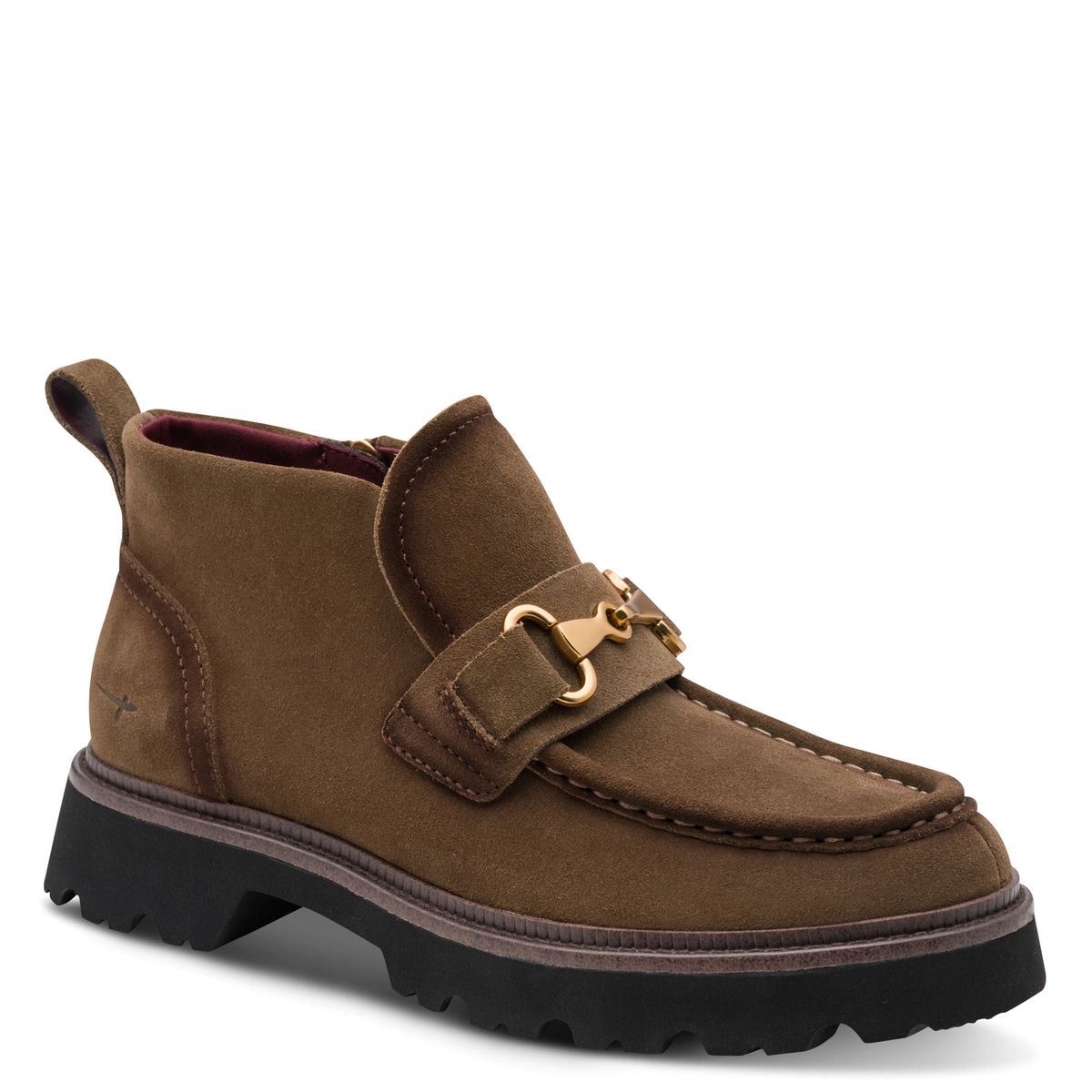 Bottine en cuir marron camel, TAMARIS