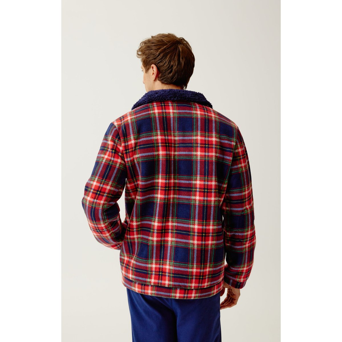 Veste en polaire à carreaux Léon marine, ARTHUR
