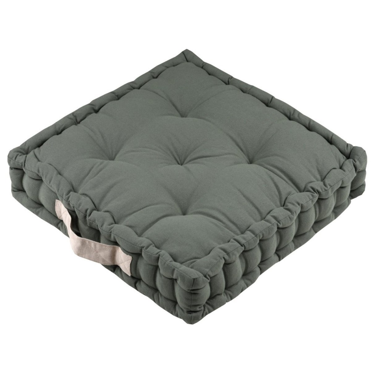 Coussin De Sol 45x45x10  Duo Vert Lin 100% Coton vert, DECORATIE