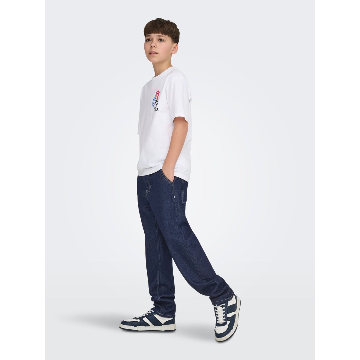 Jean À Coupe Ample dark blue denim, ONLY & SONS JUNIOR
