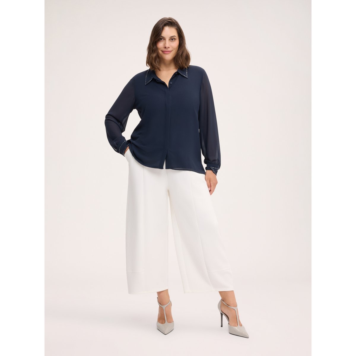 Chemise brodée bleu, FIORELLA RUBINO
