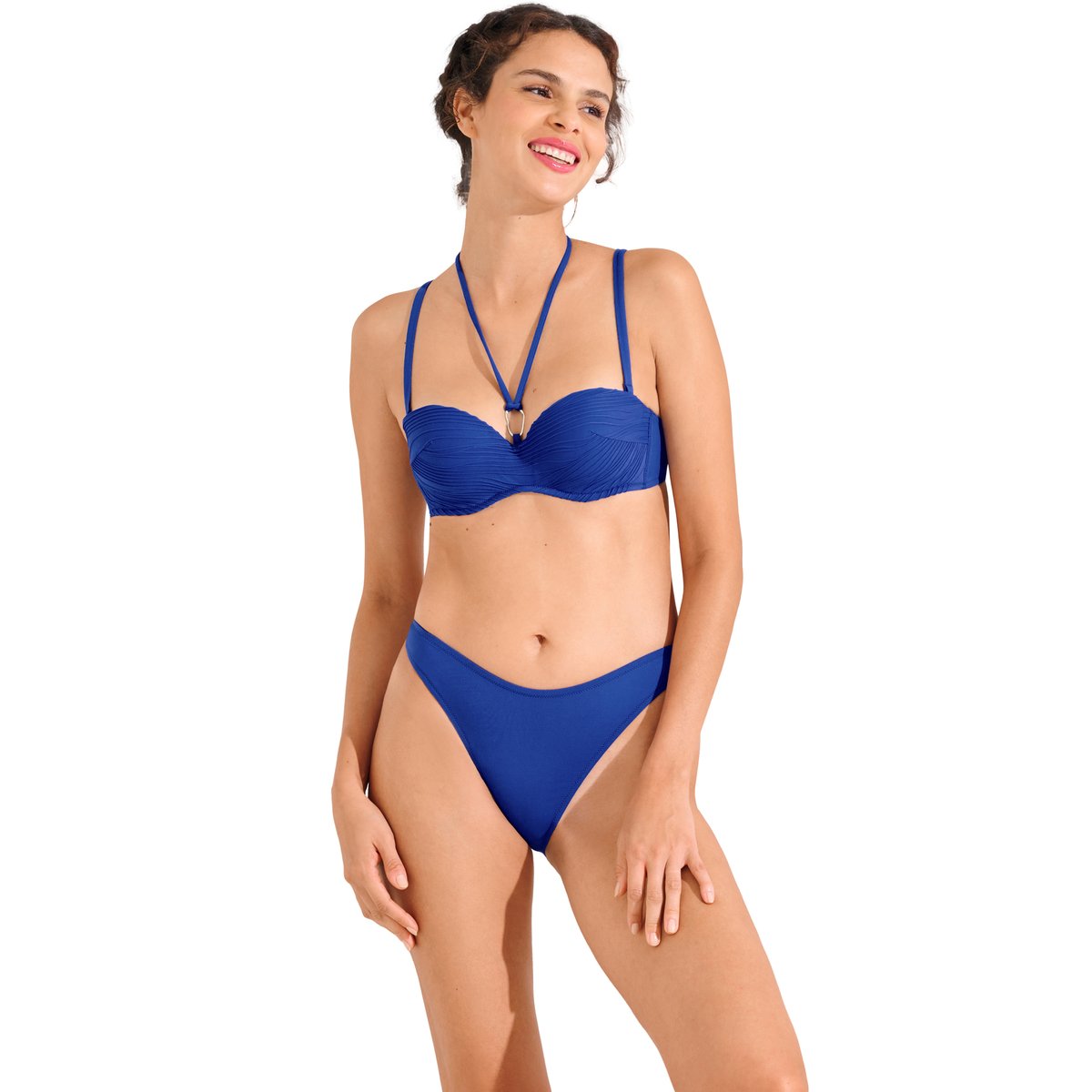 Haut maillot de bain bandeau balconnet préformé SORRENTO bleu, LISCA