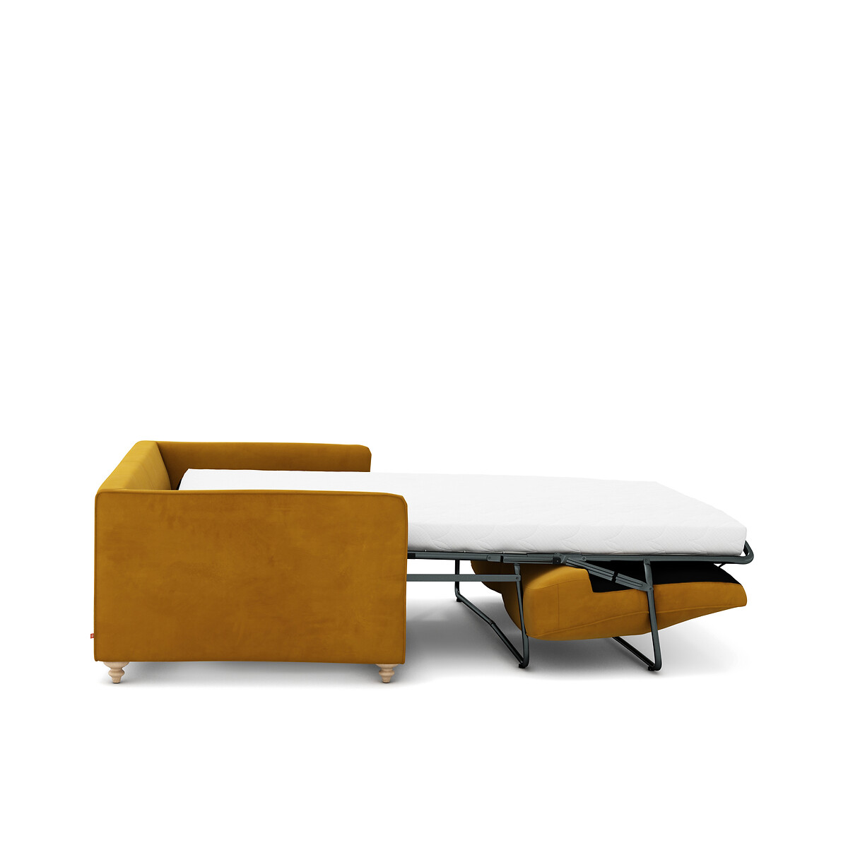 Canapé compact convertible velours, Lazare moutarde, AM.PM