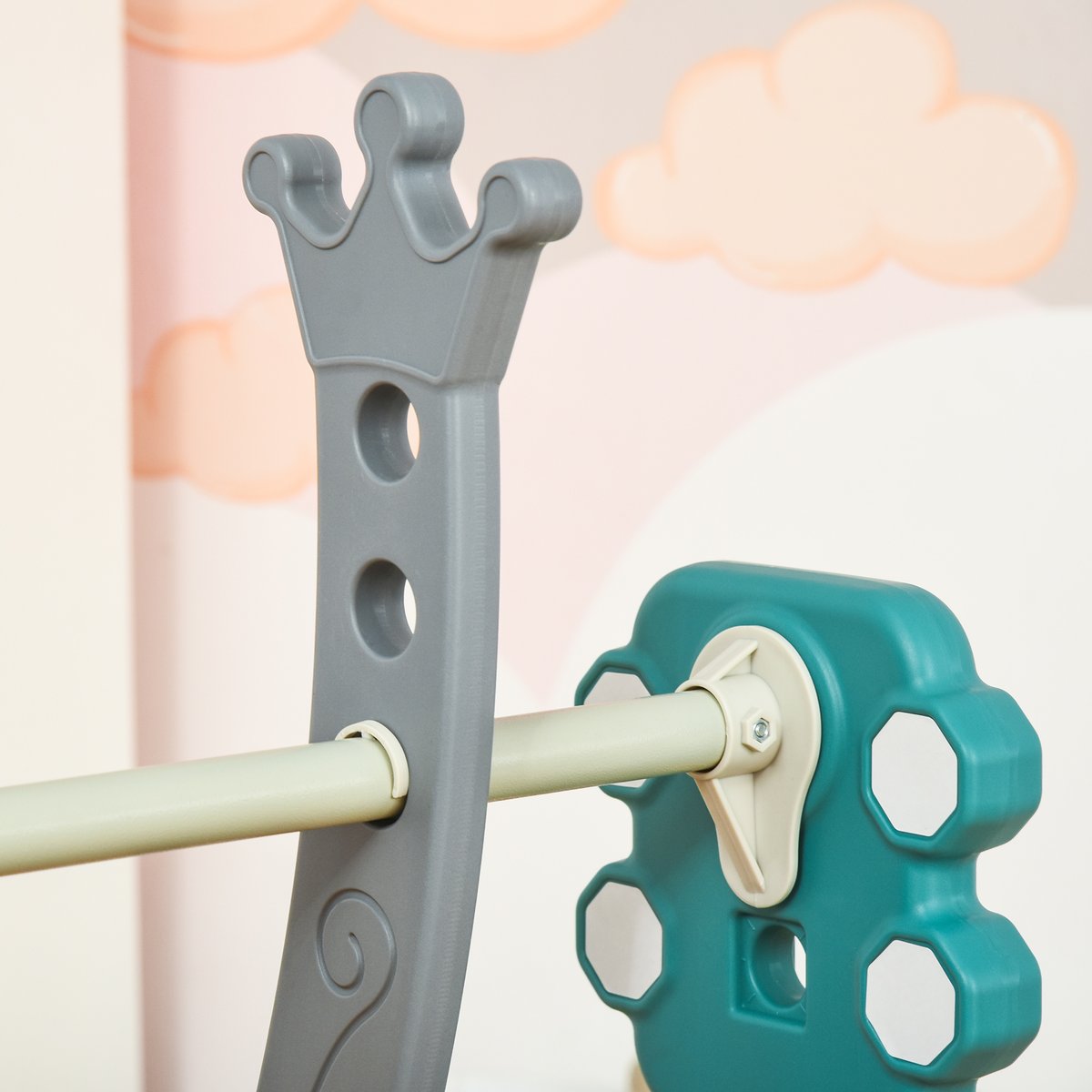 Combinaison balançoire-toboggan pour enfants bleu, HOMCOM
