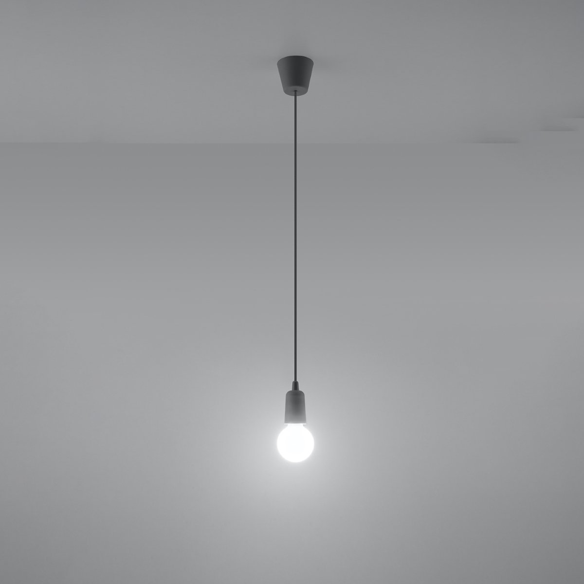 Suspension PVC Gris E27 1 Diego gris, EDEN