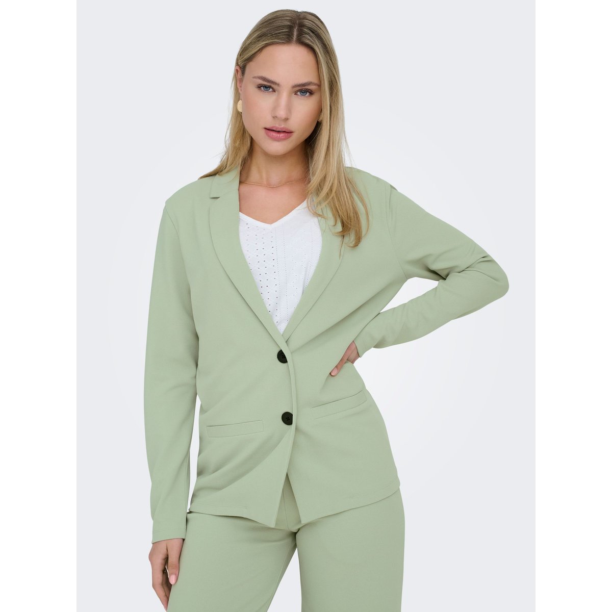 Blazer long, boutonné grise - desert sage 1, JDY