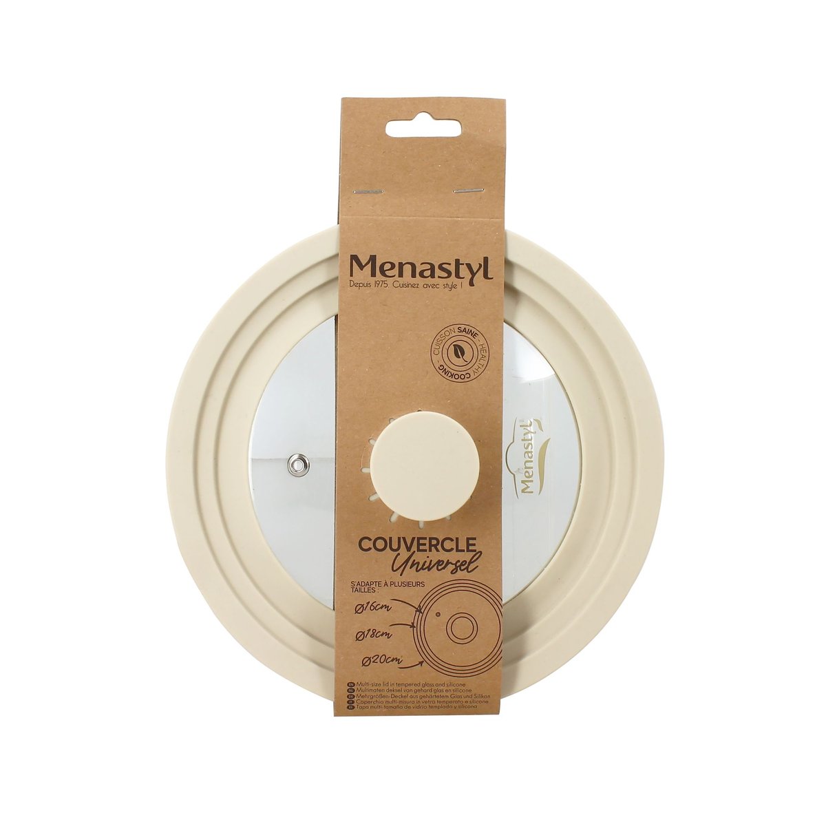 Couvercle multi taille 16/18/20cm crème, MENASTYL