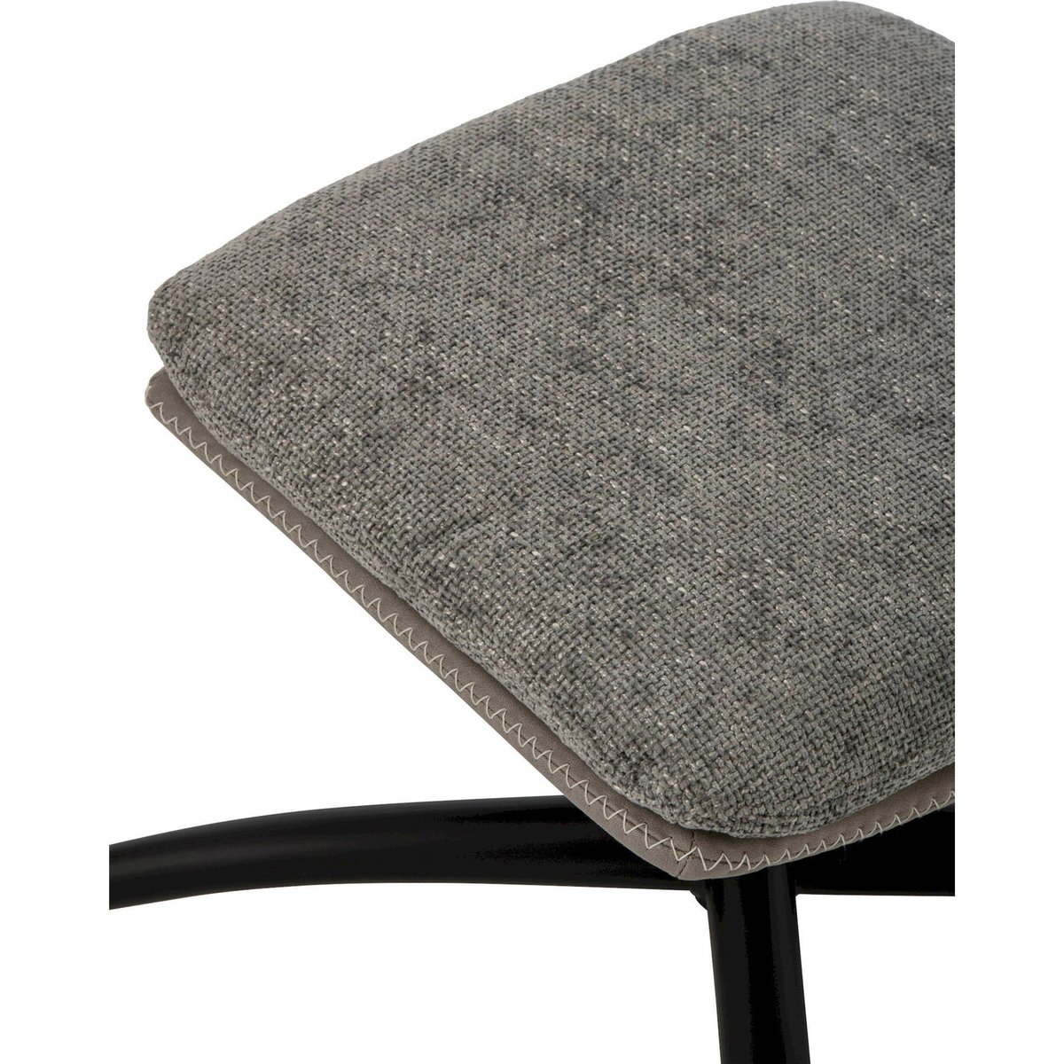 Fauteuil en métal avec repose-pieds gris chiné et noir, RECOLLECTION