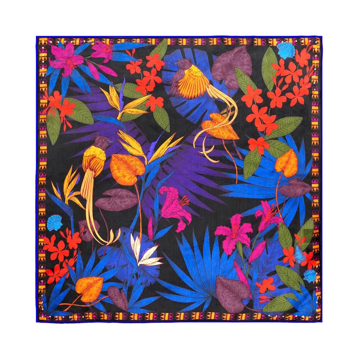 Mini Foulard à motifs PETAL noir, WILD