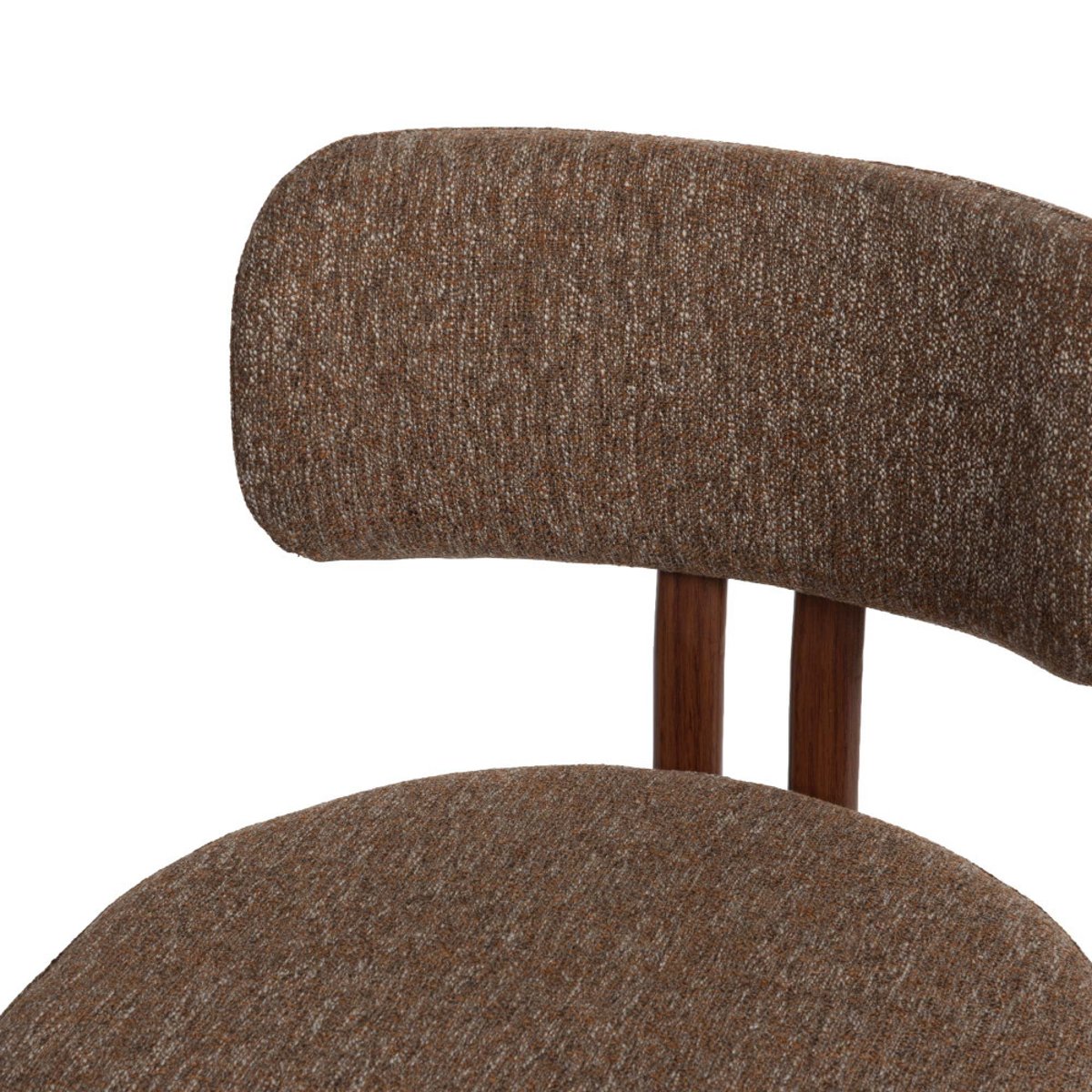 Chaise de salle à manger en tissu avec piètement finition noyer Gleen (lot de 2) marron, AMADEUS