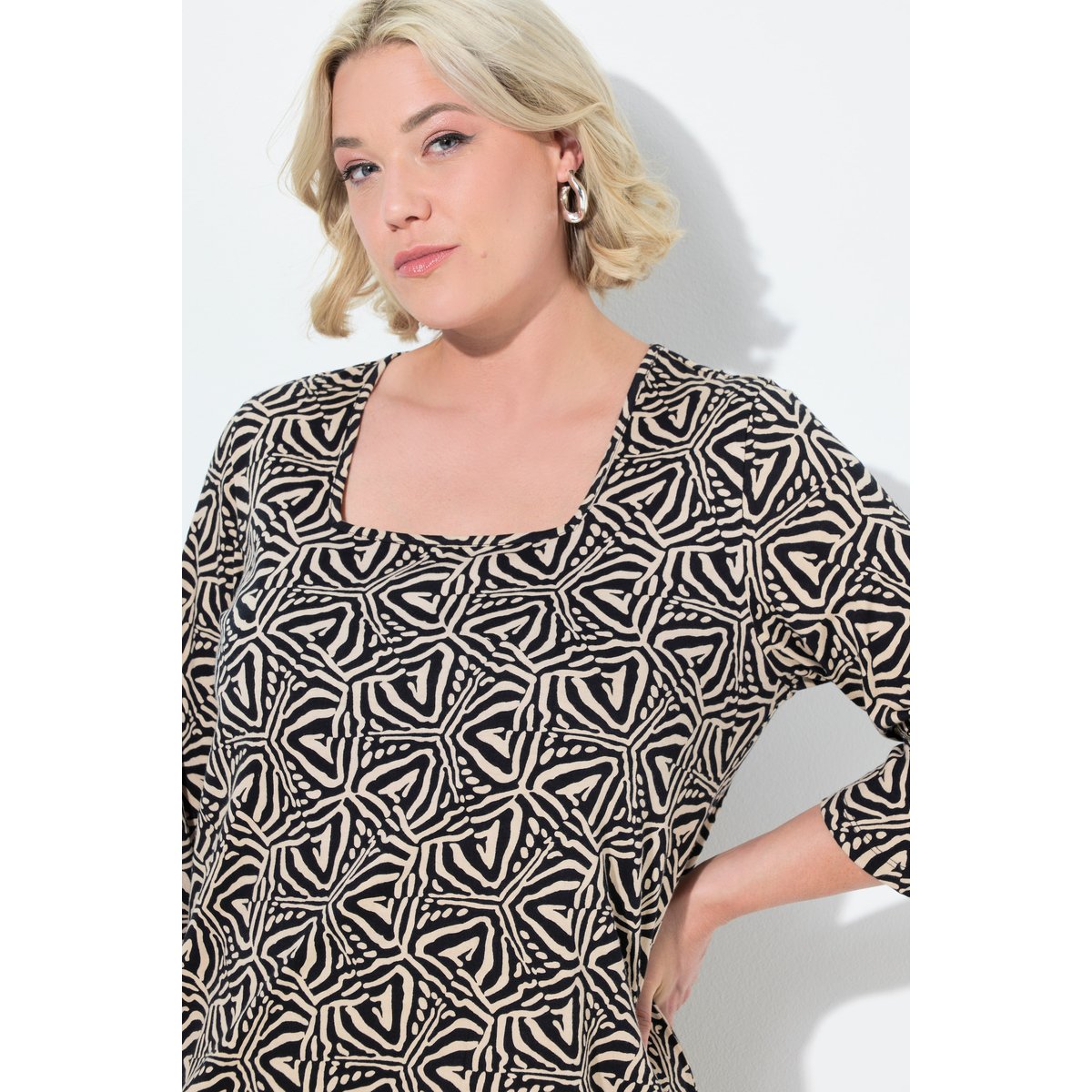 T-shirt long noir, ULLA POPKEN