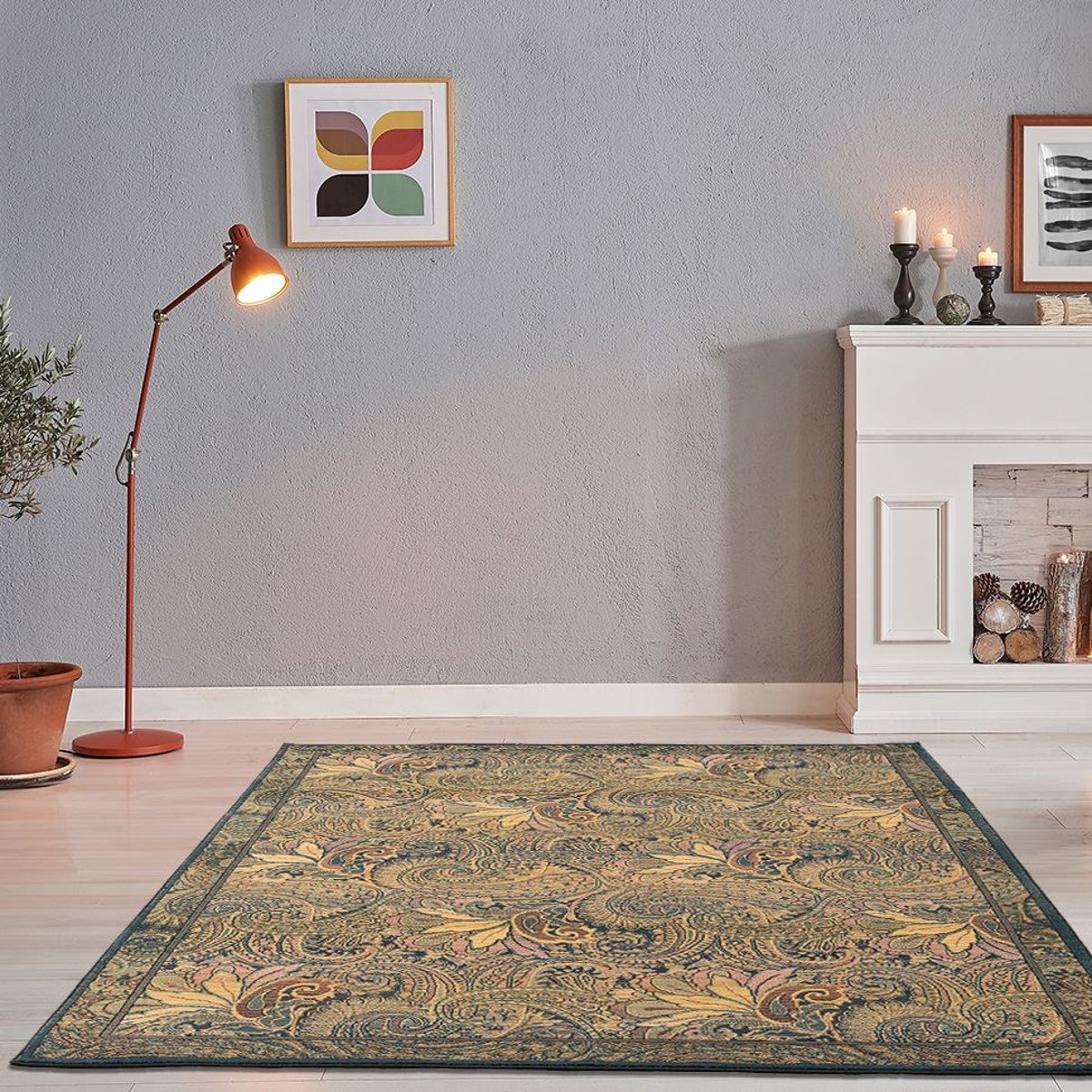 Tapis tissé à poils courts - GABIRO or, THEKO
