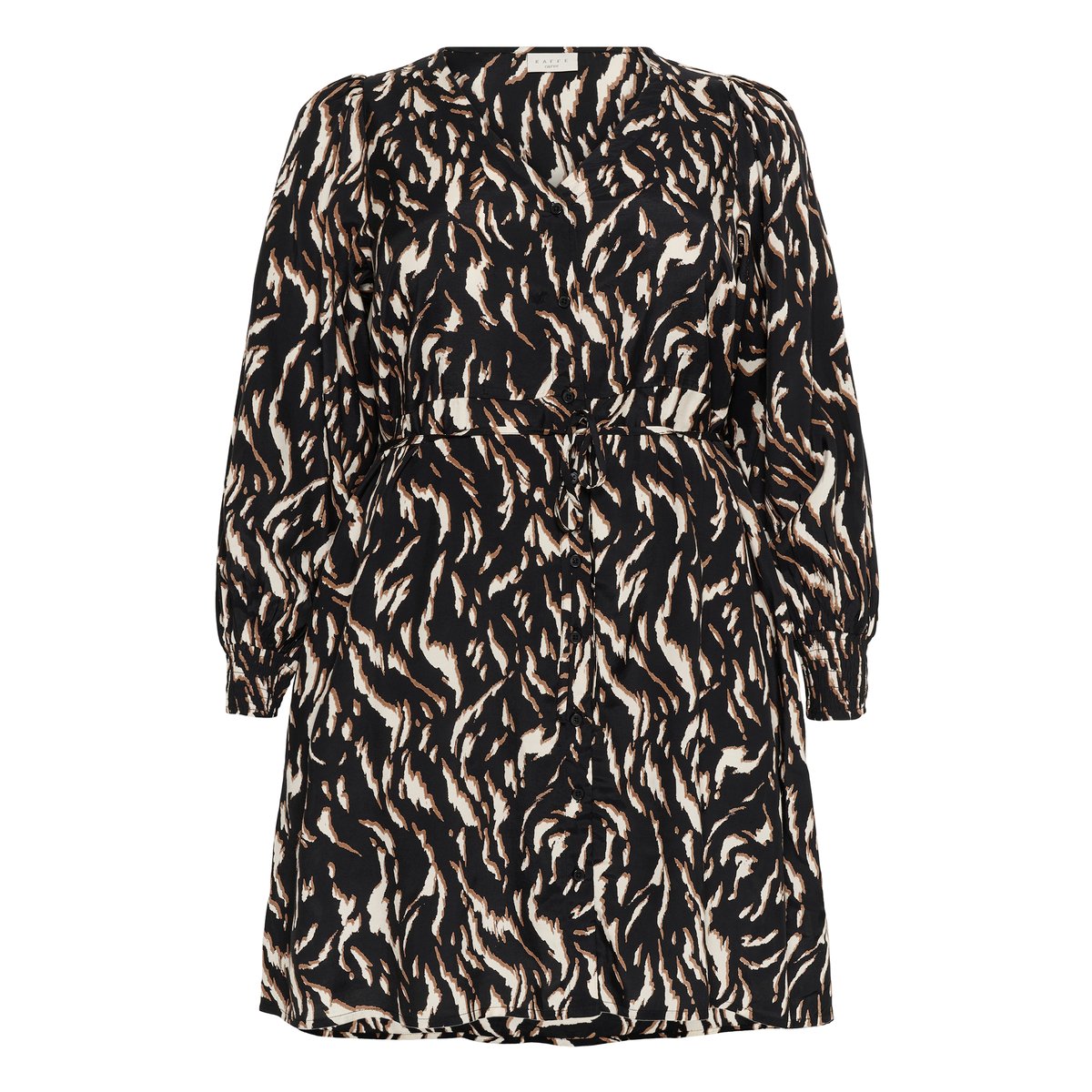 Robe noir marron black/brown graphic animal, KAFFE CURVE