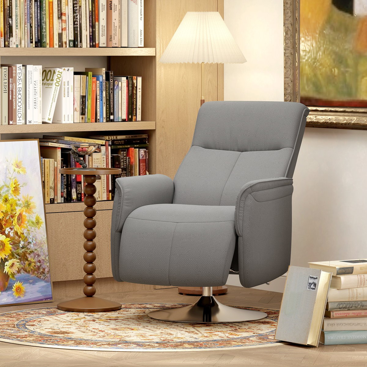 Fauteuil de massage inclinable Tissu aspect gris, HOMCOM