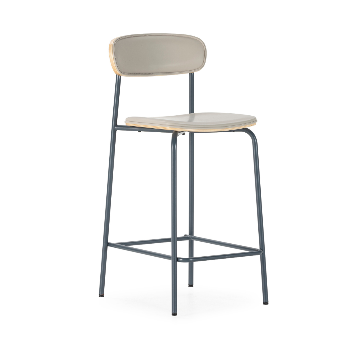 Tabourets lot de 2 en similicuir - TESS beige, CALICOSY