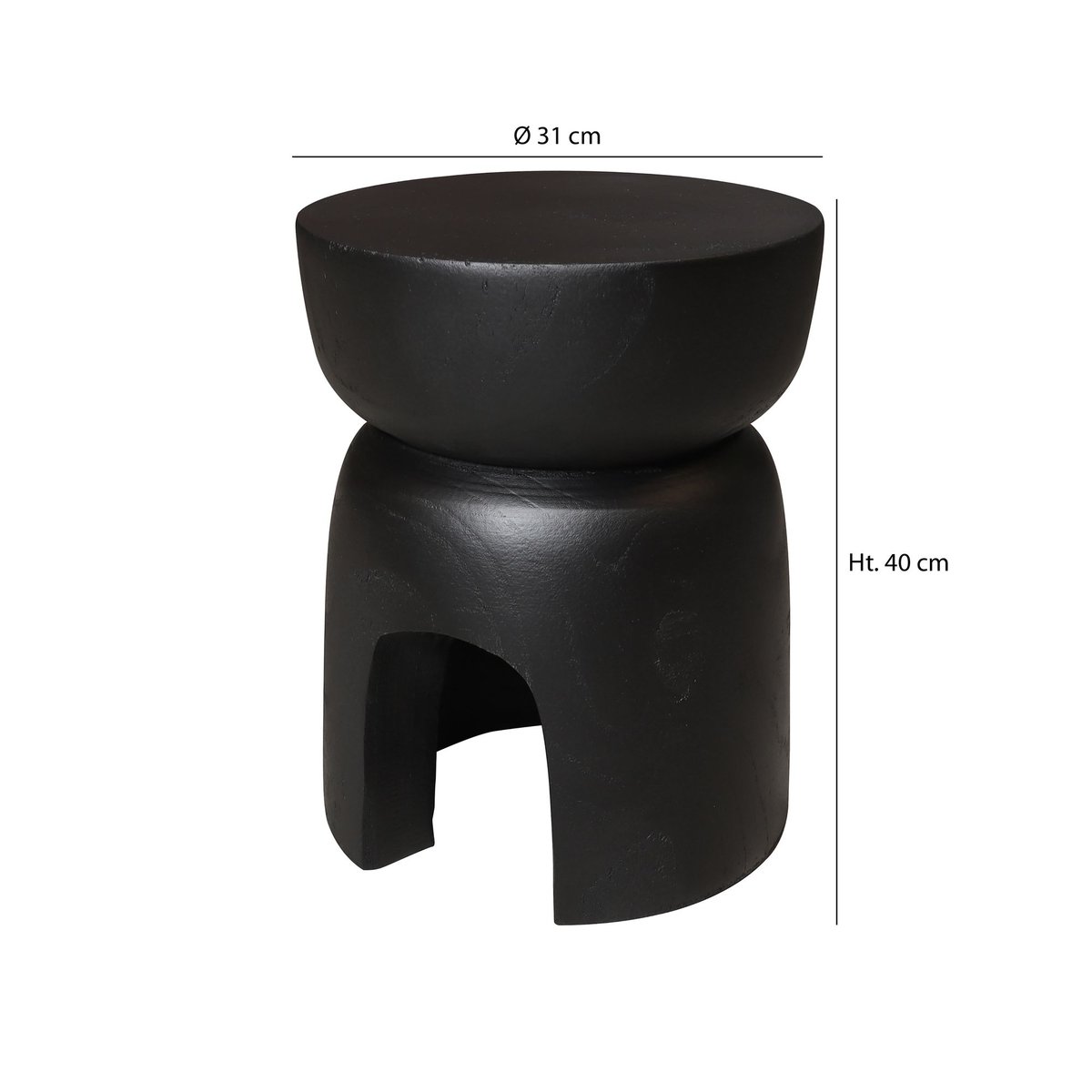 Meuble d'appoint en bois, TREE noir, NOW'S HOME