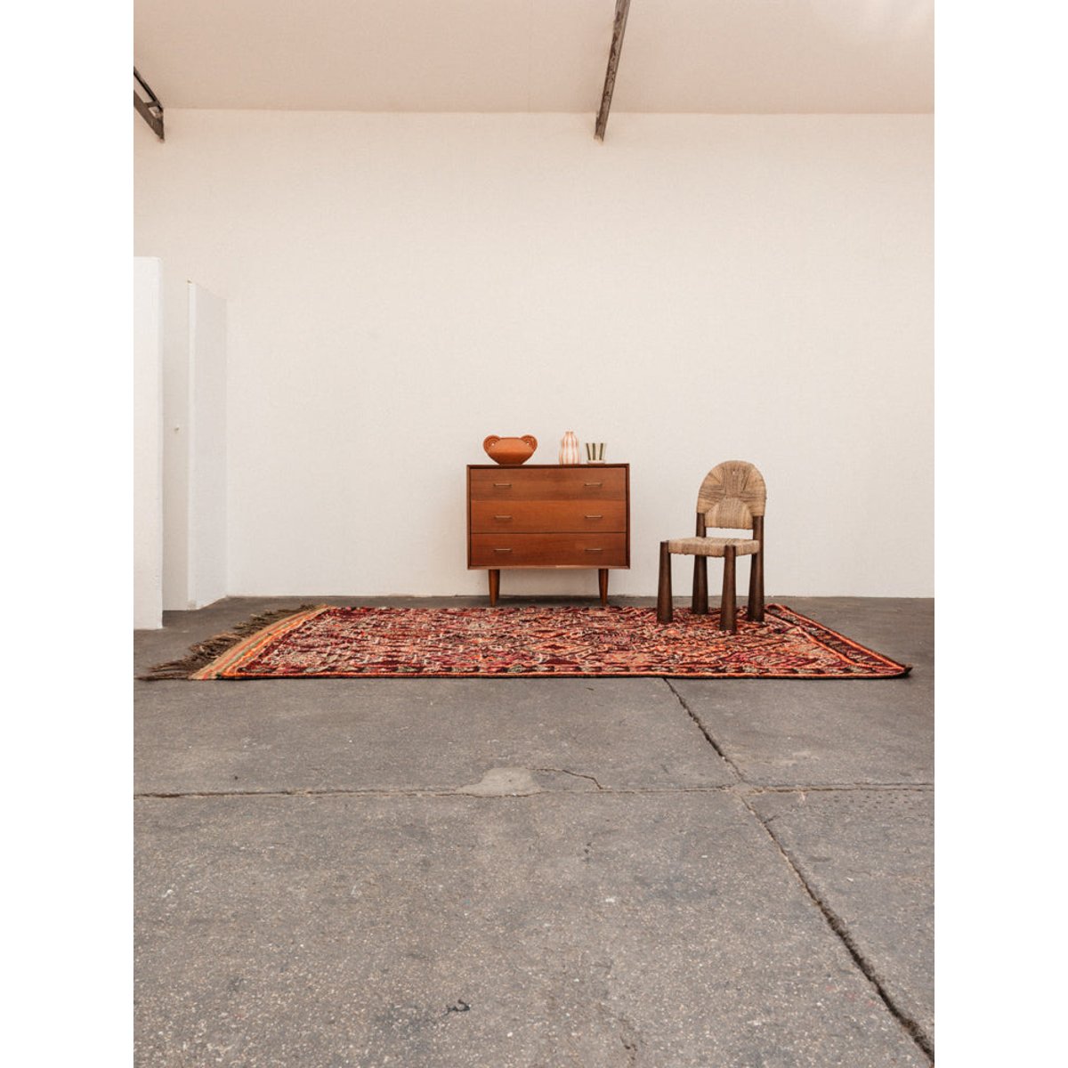 Tapis multicolore en laine Olivier N°16 - Bon état multicolore, DEBONGOUT