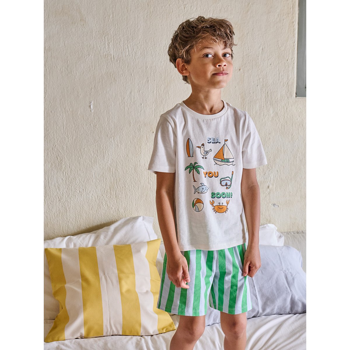 Lot 2 pyjashorts écru, VERTBAUDET