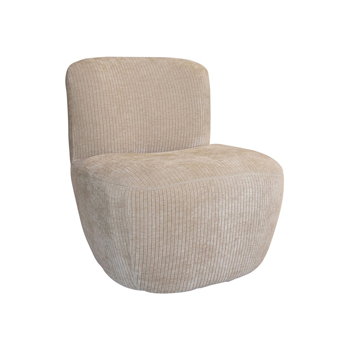 Fauteuil en tissu bouclette et structure en bois, COME beige, NOW'S HOME
