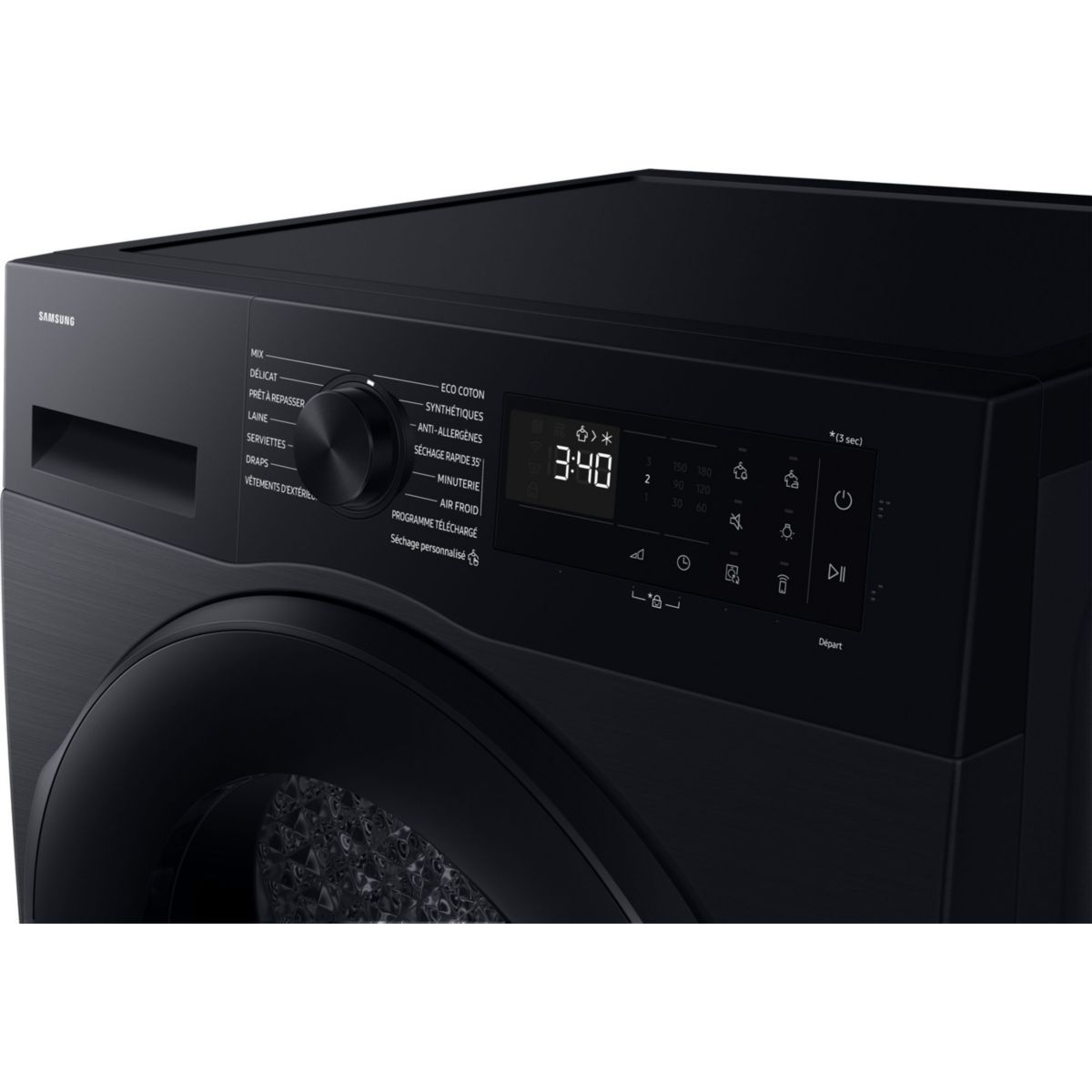 Sèche linge pompe à chaleur DV90DG52A0AB noir, SAMSUNG