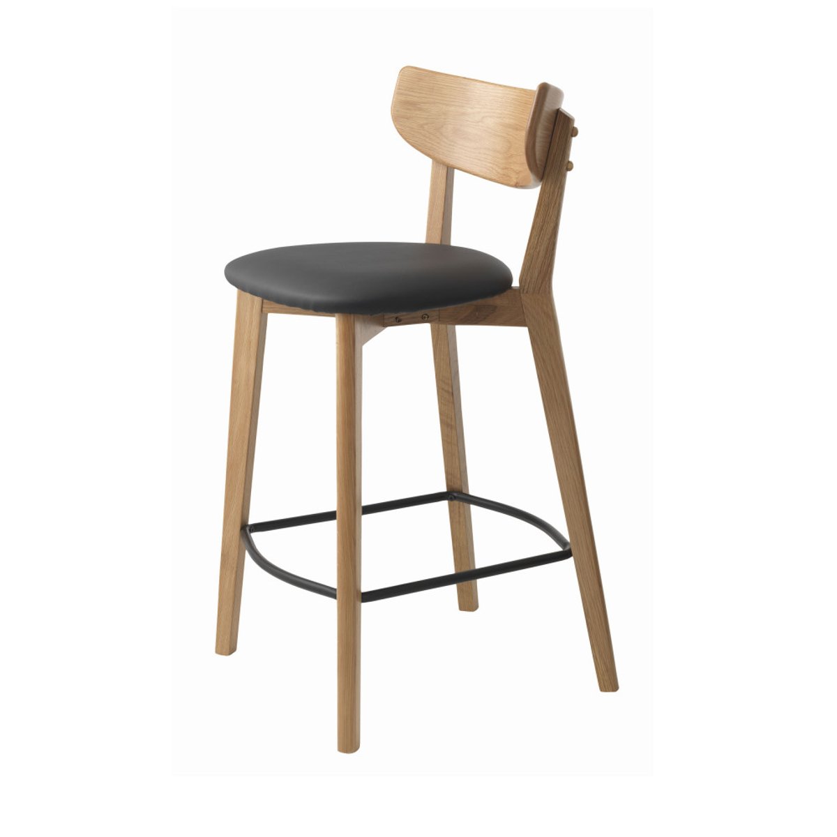 Lot de 2 chaises de bar en bois et simili H67cm- AUDE bois clair, DRAWER