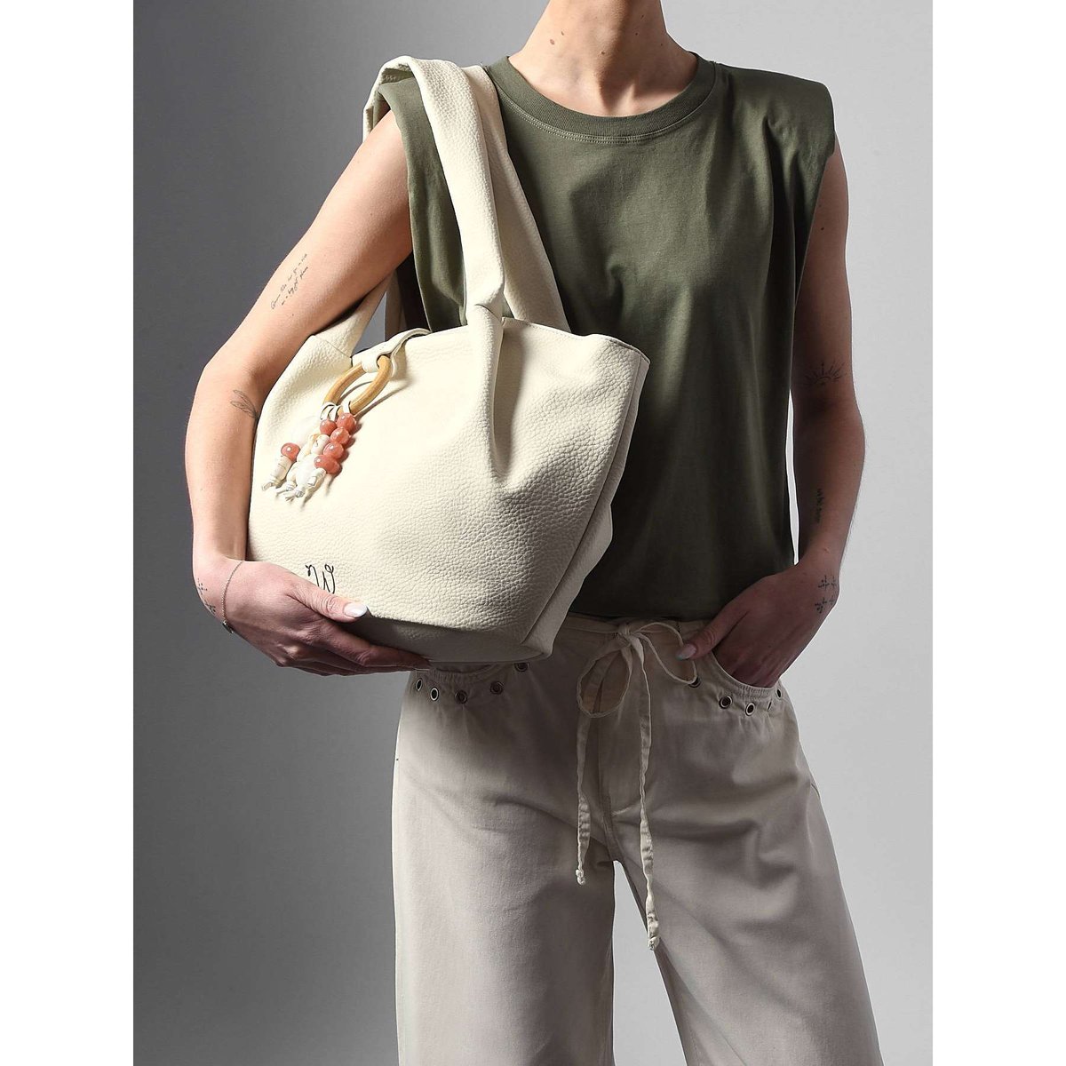Sac porté épaule chalk, WOOMEN
