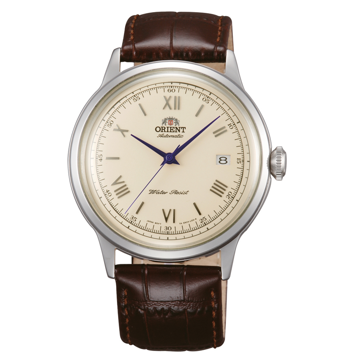 Montre Analogique  BAMBINO argenté ivoire marron, ORIENT